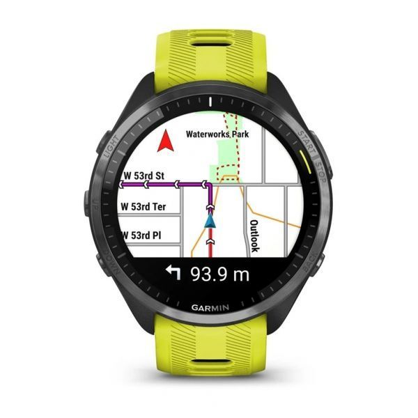 Смарт-годинник Garmin Forerunner 965 Carbon Grey DLC Titanium Bezel with Black Case and Amp Yellow/Black Silicone Band ( 010-02809-12) 010-02809-12 фото
