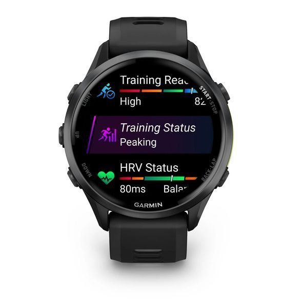 Смарт-годинник Garmin Forerunner 970 Carbon grey dlc titanium with black case and black/translucent whitestone band (010-02969-10) 010-02969-10 фото