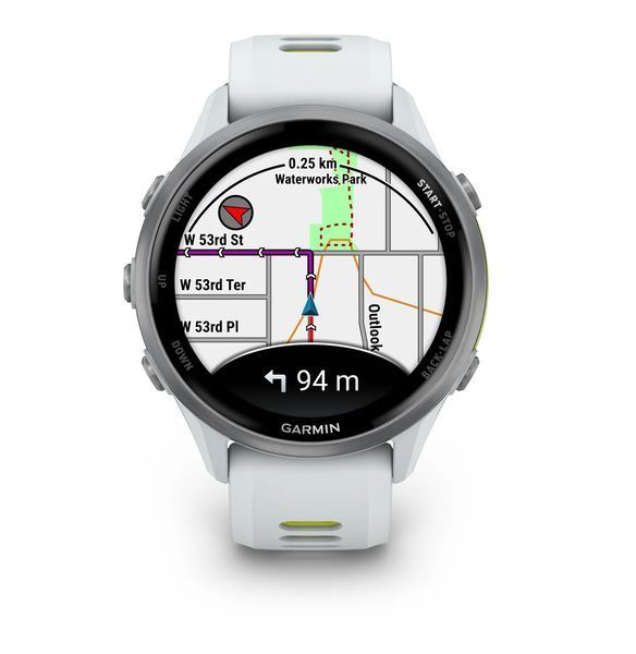 Смарт-годинник Garmin Forerunner 970 Titanium with whitestone case and whitestone/translucent amp yellow band (010-02969-11) 010-02969-11 фото