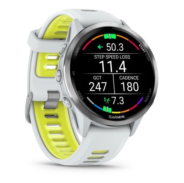 Смарт-годинник Garmin Forerunner 970 Titanium with whitestone case and whitestone/translucent amp yellow band (010-02969-11) 010-02969-11 фото