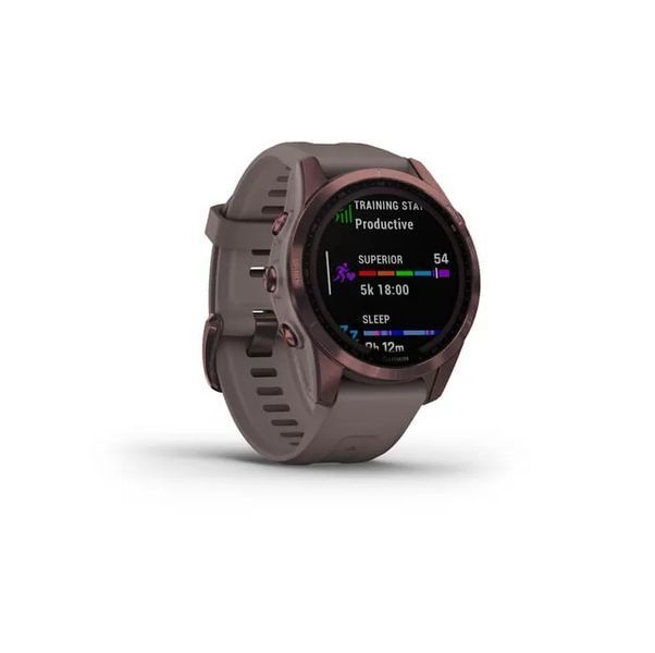 Смарт-годинник Garmin Fenix 7S Sapphire Solar Dark Bronze Titanium w. Shale Grey Band (010-02539-29) 010-02539-29 фото